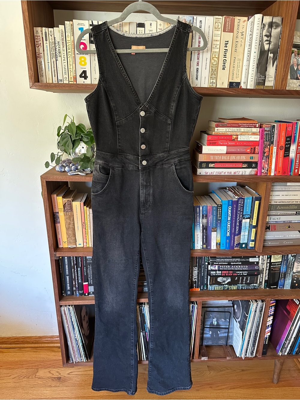 Pilcro Black Button-down Flare Jumpsuit from Anthropologie - Picture 5 of 16